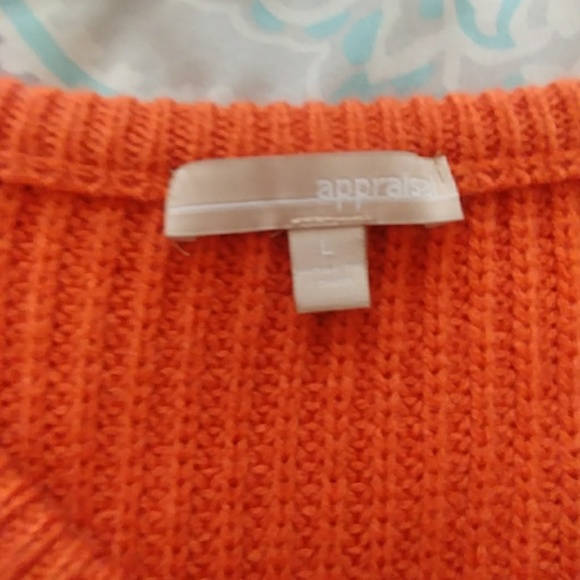 ONLY 3 COLORS! 🎃Appraisal orange knit sweater - Picture 3 of 5
